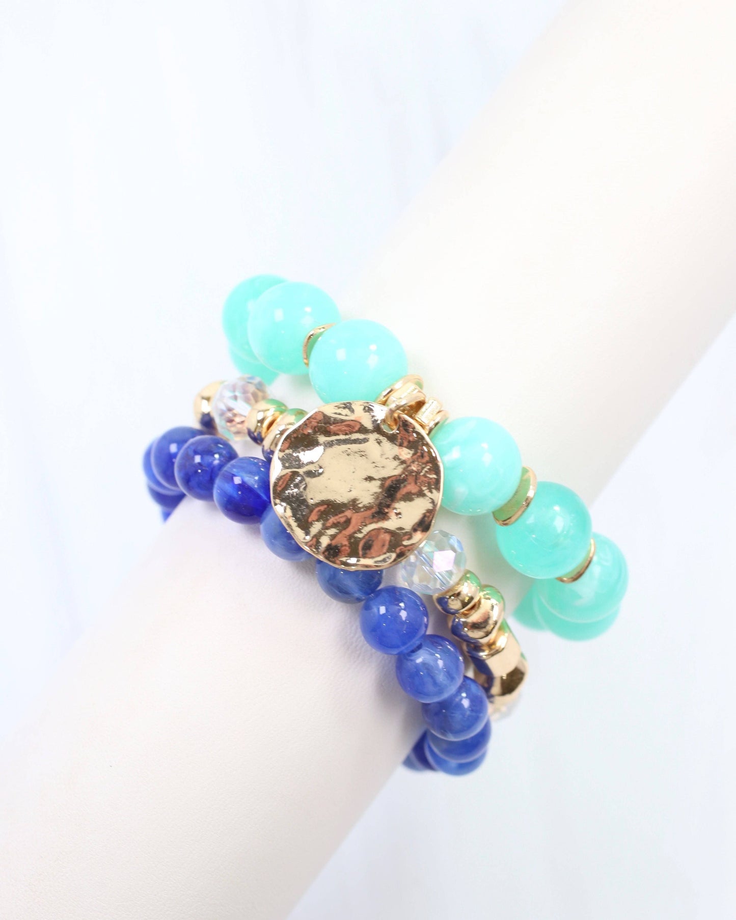 Biloxi Beaded Bracelet Set Aqua: Default