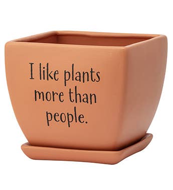 Funny Square Planters Set 3 Plant Lovers Item #14922
