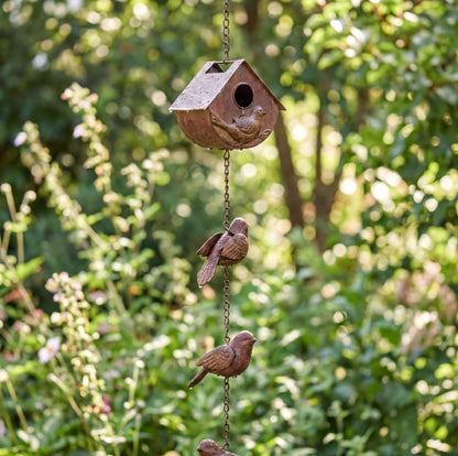 Rustic Metal Long Rain Chain: Bird