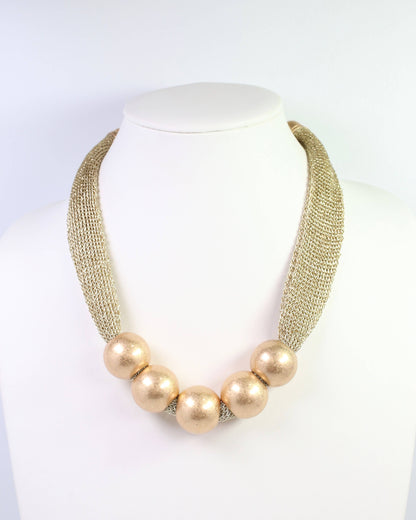 Manistee Statement Necklace Worn Gold: Default
