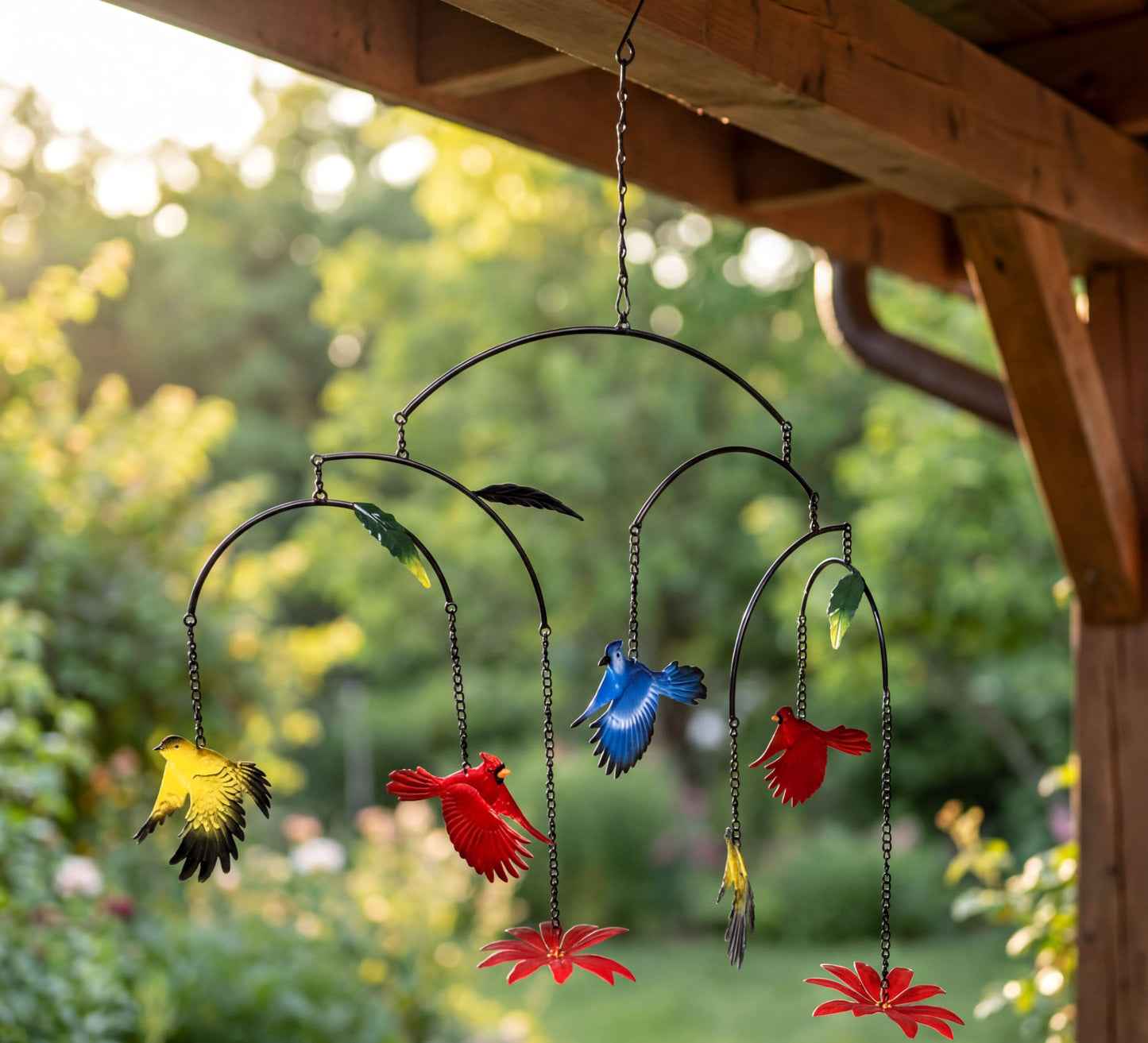 Multi-tiered Metal Birds Hanging Sun Catcher