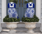LARGE Designer Chinois Staffie Dogs Topiary Stake