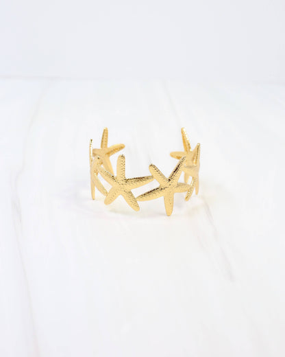 Meridian Starfish Cuff Bracelet Gold: Default