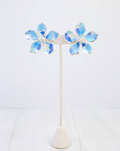 Monett Flower Post Earring Blue: Default