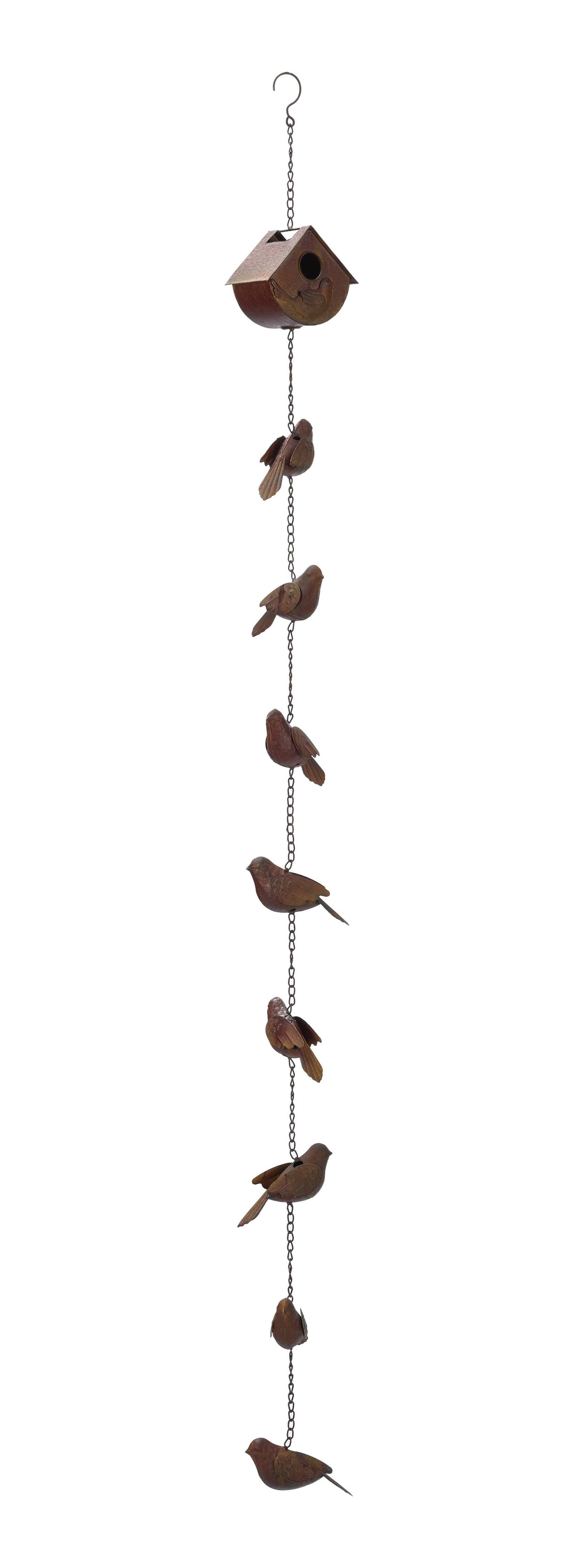Rustic Metal Long Rain Chain: Bird