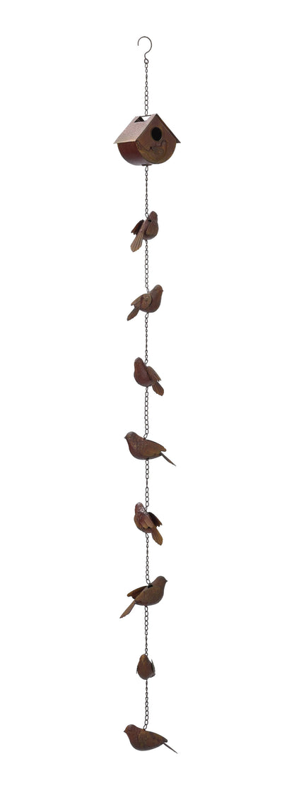 Rustic Metal Long Rain Chain: Bird