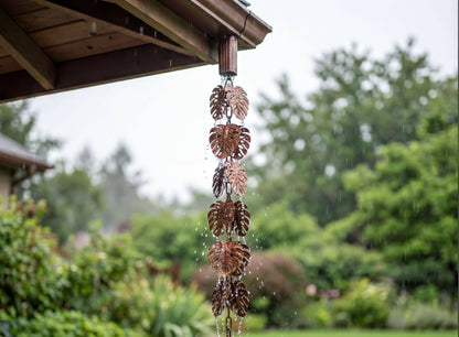Rustic Metal Long Rain Chain: Bird