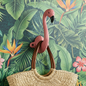Flamingo Wall Hook Cast Iron Pink Decorative Hanger