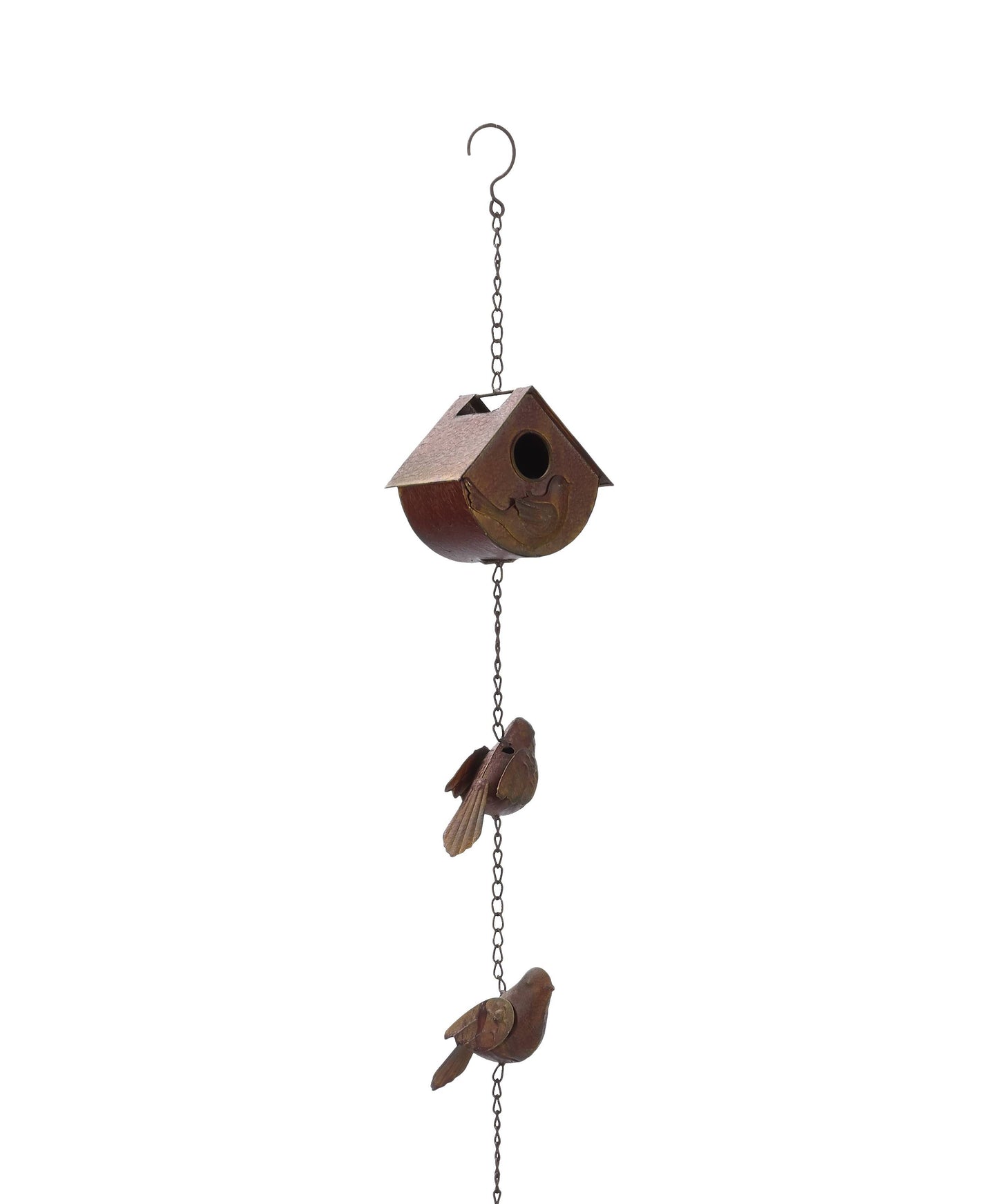 Rustic Metal Long Rain Chain: Bird