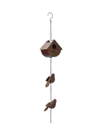 Rustic Metal Long Rain Chain: Bird
