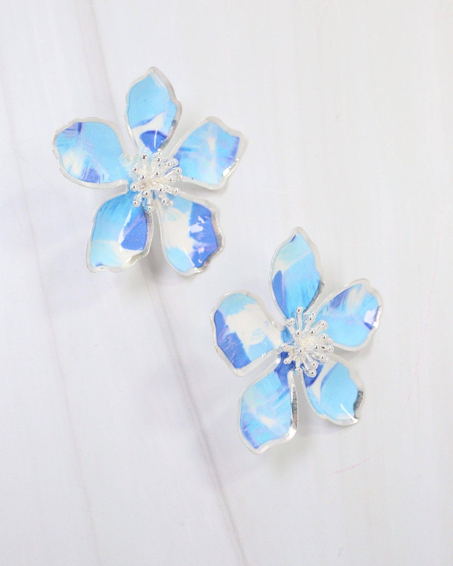Monett Flower Post Earring Blue: Default