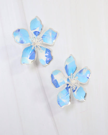 Monett Flower Post Earring Blue: Default