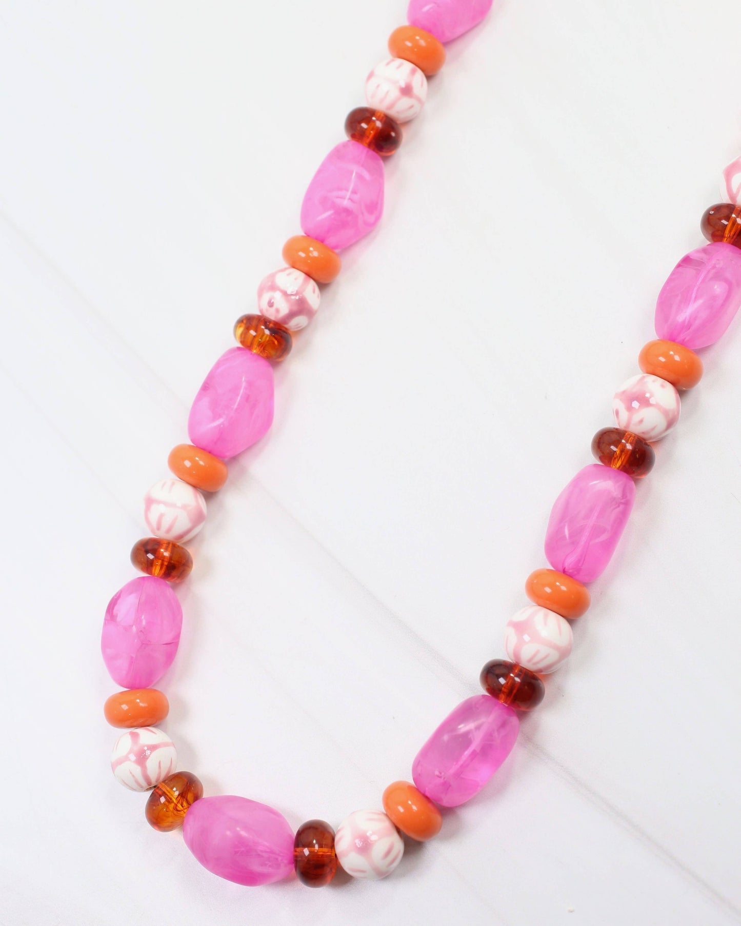 Sedalia Mixed Beaded Necklace Fuchsia: Default