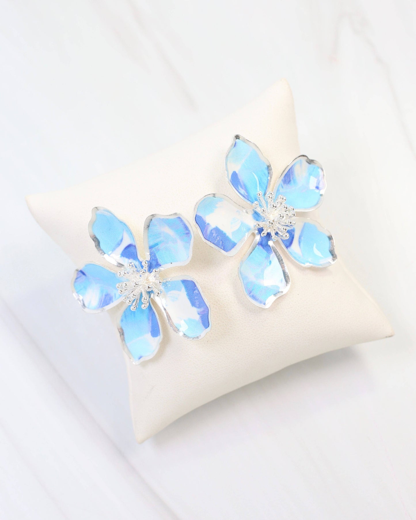 Monett Flower Post Earring Blue: Default