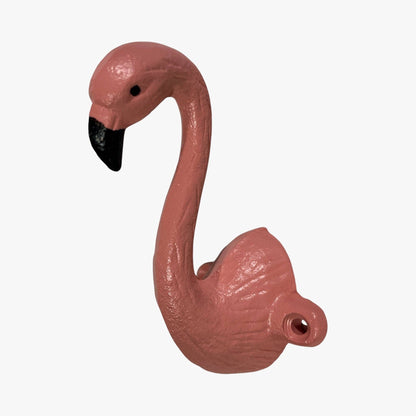 Flamingo Wall Hook Cast Iron Pink Decorative Hanger