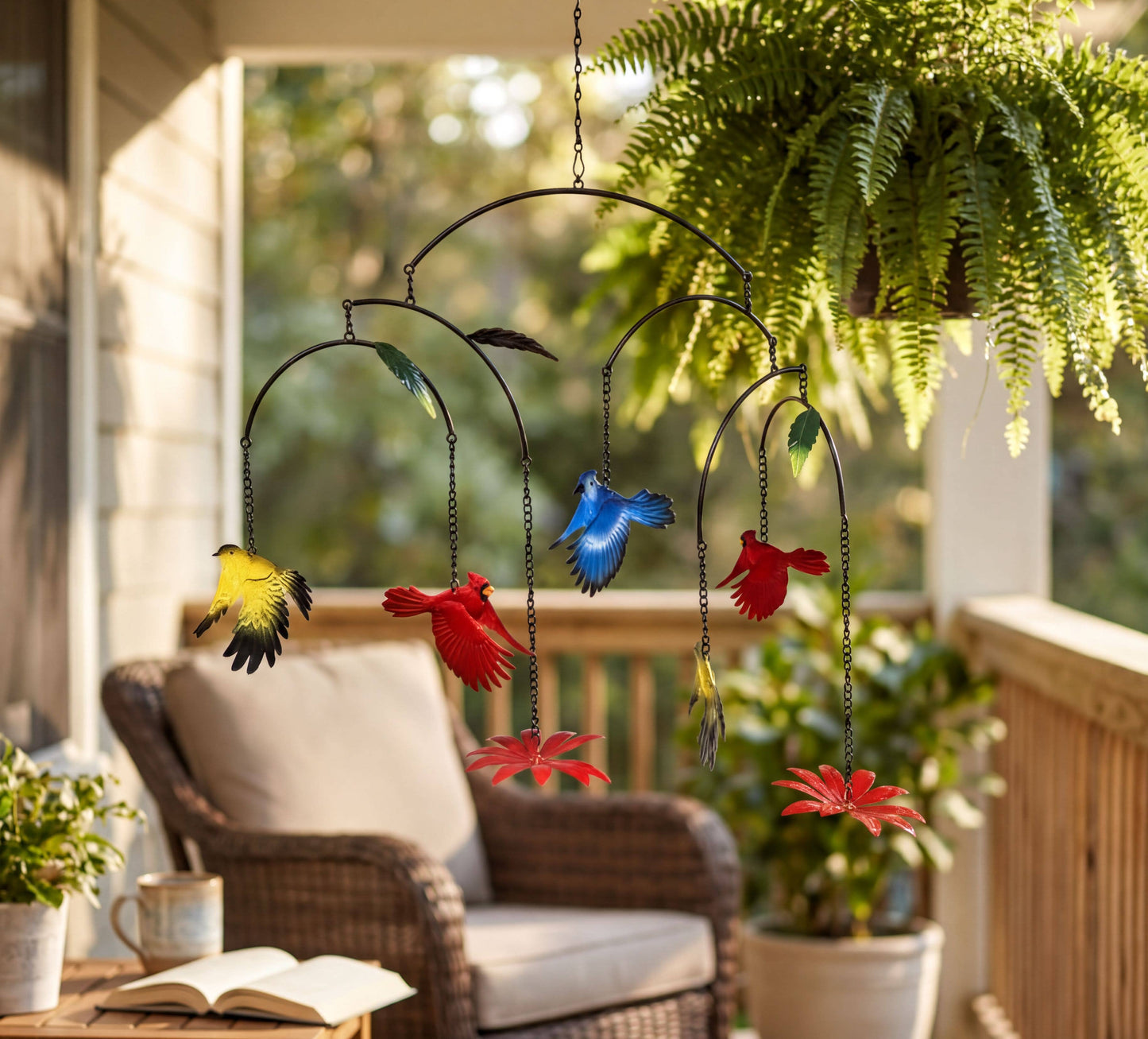 Multi-tiered Metal Birds Hanging Sun Catcher