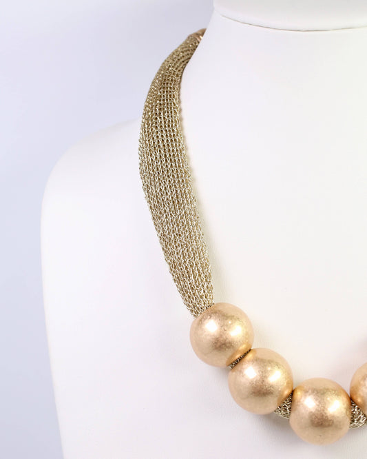 Manistee Statement Necklace Worn Gold: Default