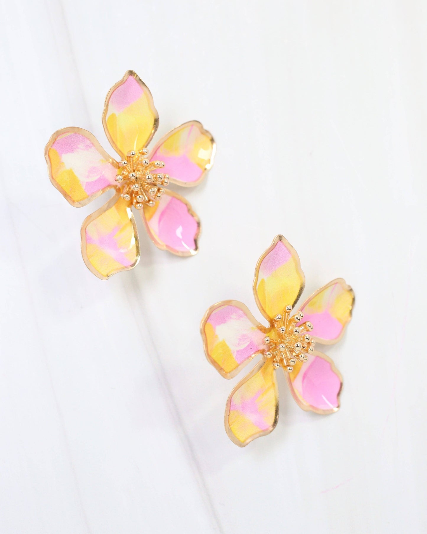 Monett Flower Post Earring Pink: Default