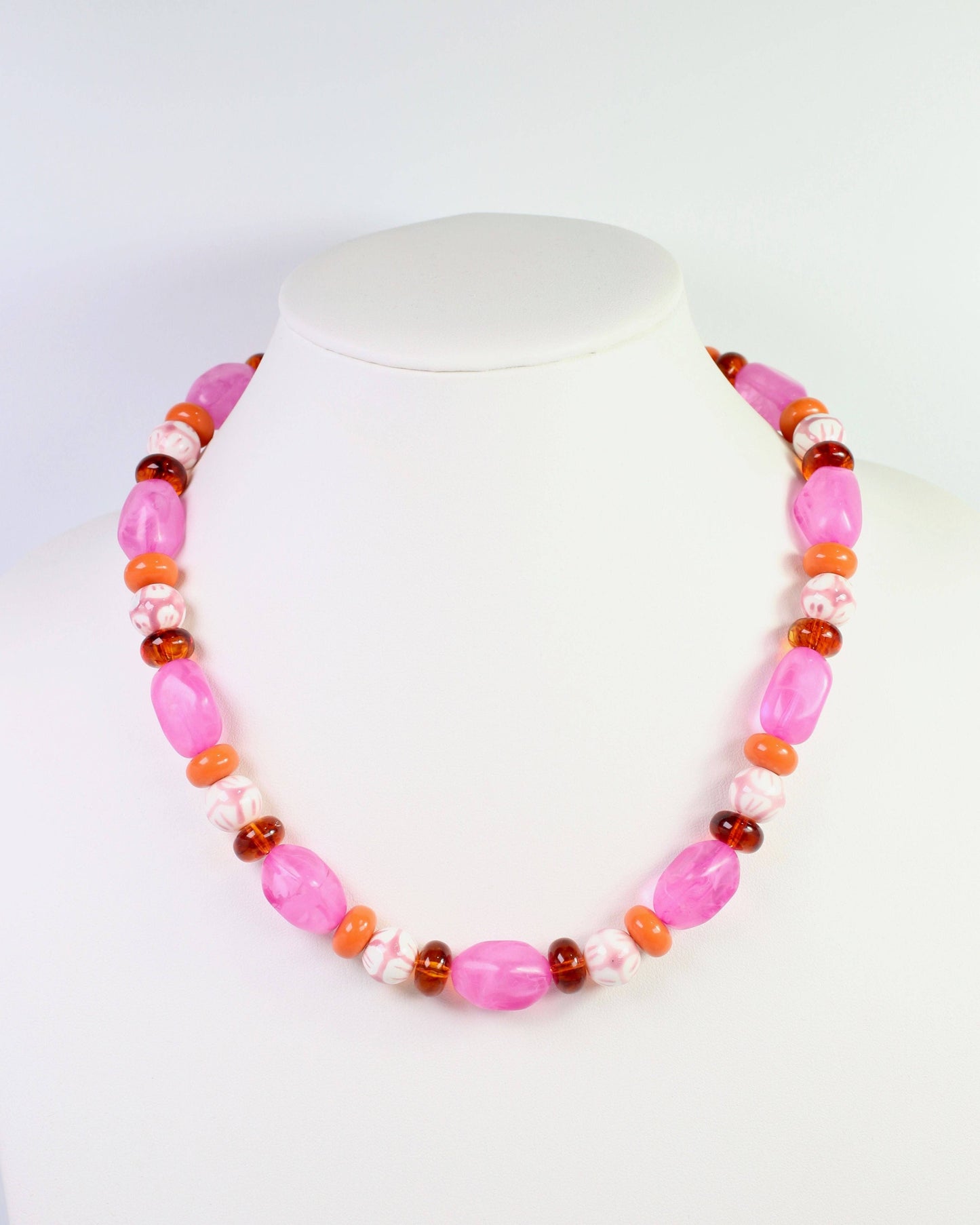 Sedalia Mixed Beaded Necklace Fuchsia: Default