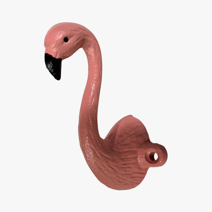Flamingo Wall Hook Cast Iron Pink Decorative Hanger