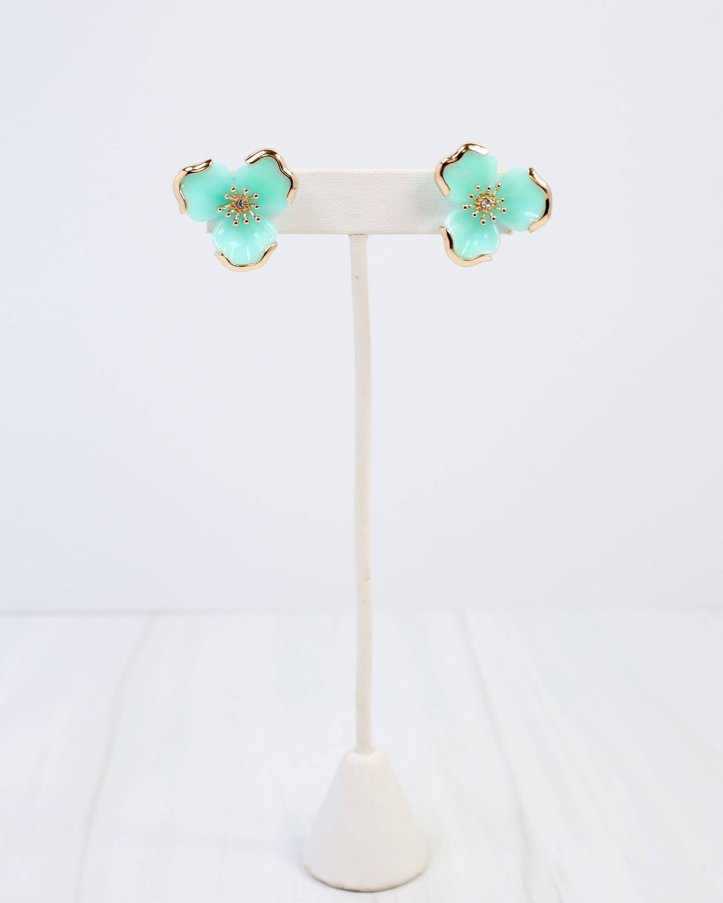 Eveleth Flower Post Earring Aqua: Default