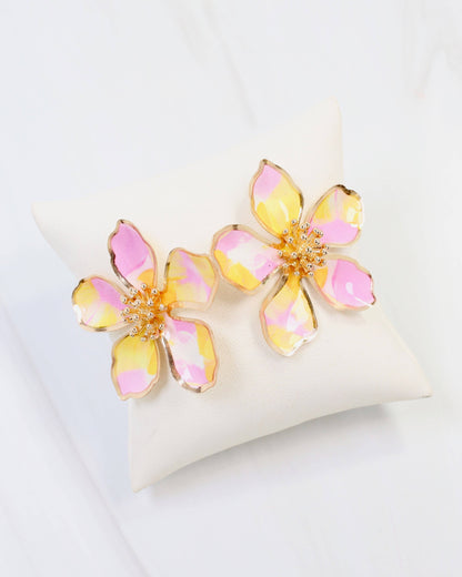 Monett Flower Post Earring Pink: Default