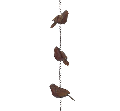Rustic Metal Long Rain Chain: Bird